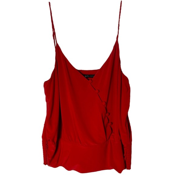 White House Black Market Red sleeveless camisole with button details medium - Picture 1 of 3